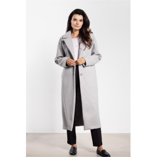 Női hosszú szürke kabát övvel