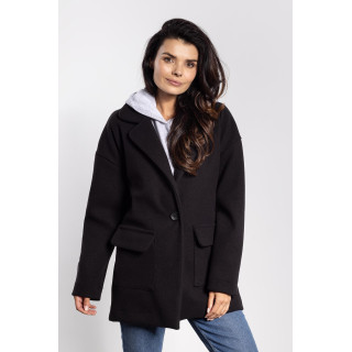 Női fekete túlméretezett kabát