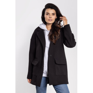 Női fekete túlméretezett kabát