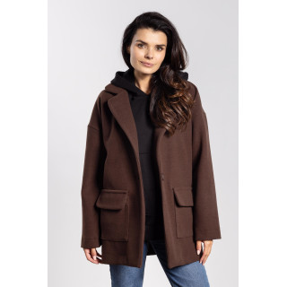 Női barna túlméretezett kabát