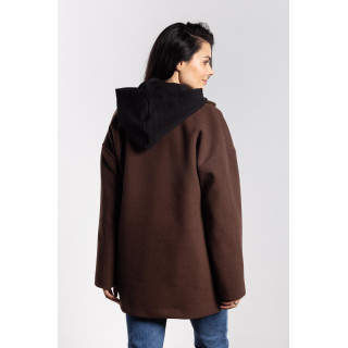 Női barna túlméretezett kabát