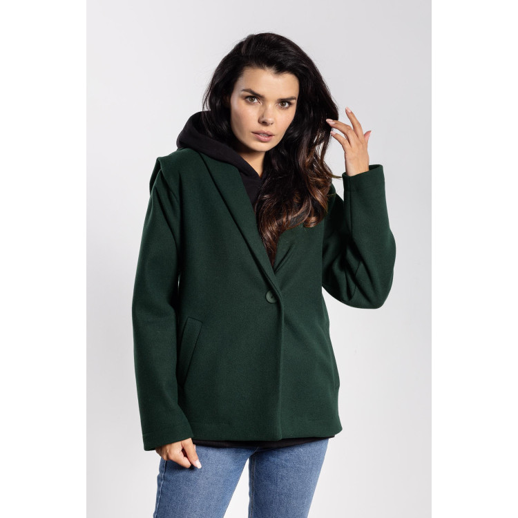 Zöld színű, polár női kabát