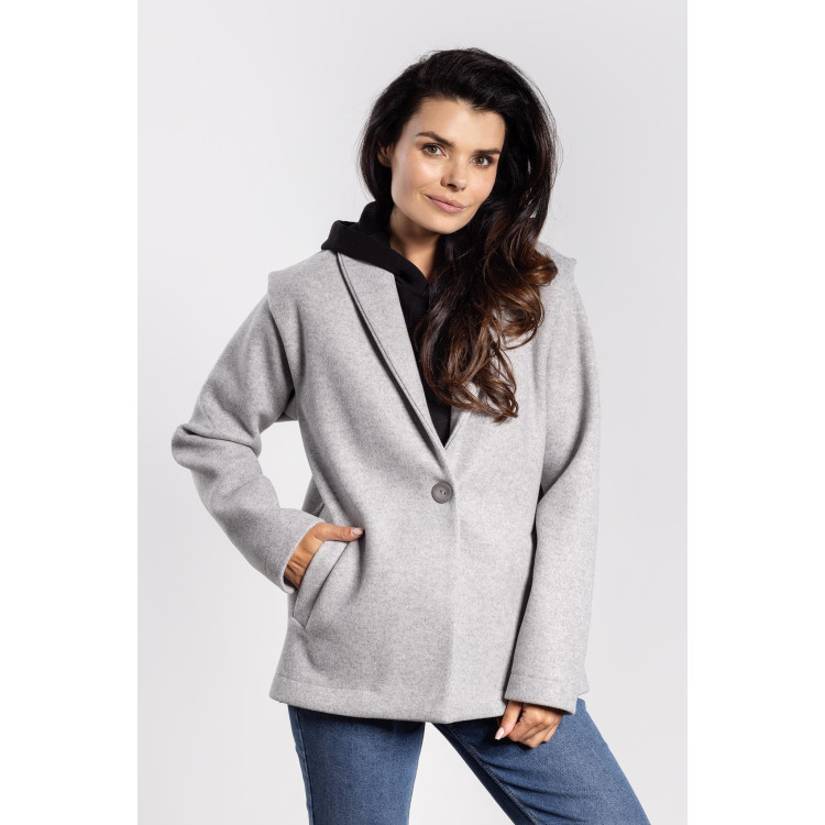 Női polár kabát szürke színben