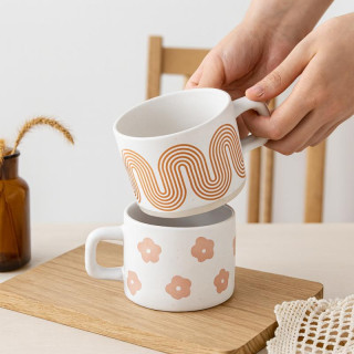 Kerámia bögre virágmintával - 250 ml