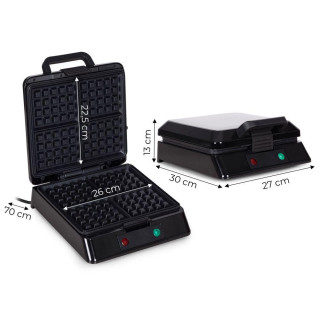 Tapadásmentes gofrisütő 4 nagy gofrihoz 1080-1300 W, KADEN