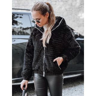 Fekete női szőrmekabát TY5271