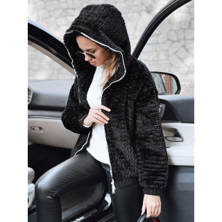 Fekete női szőrmekabát TY5271