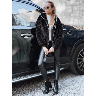 Fekete női szőrmekabát TY5271