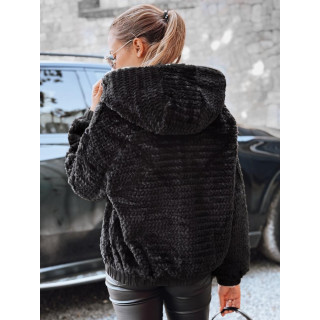 Fekete női szőrmekabát TY5271