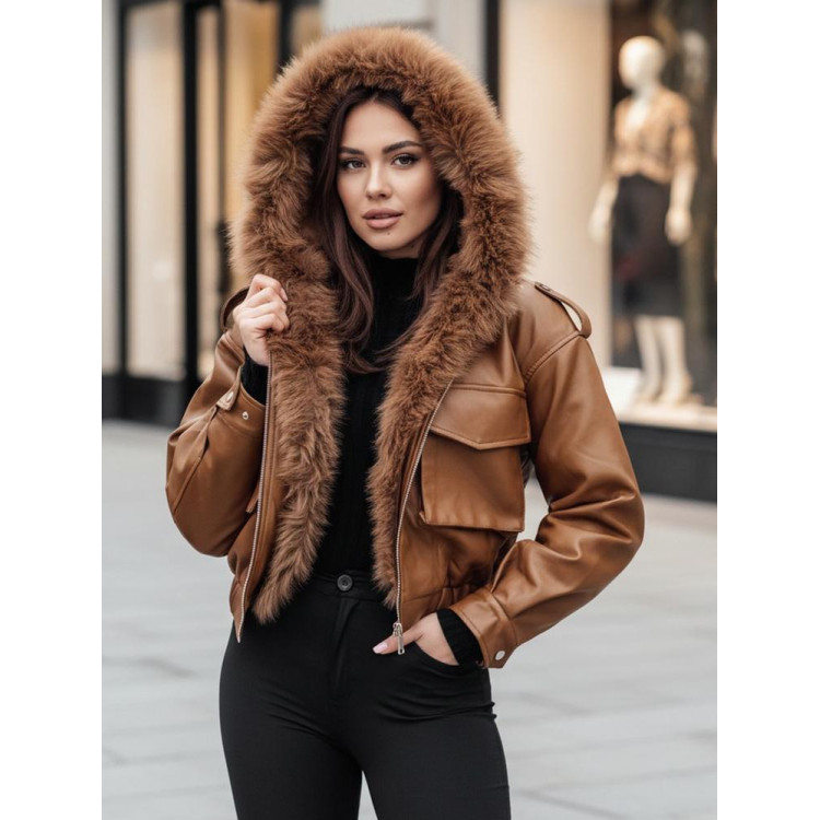 Női barna bőrkabát TY4761z