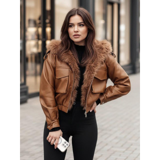 Női barna bőrkabát TY4761z