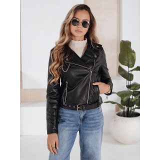 Fekete női bőrdzseki TY5200