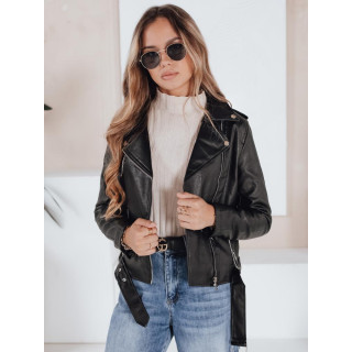 Fekete női bőrdzseki TY5200