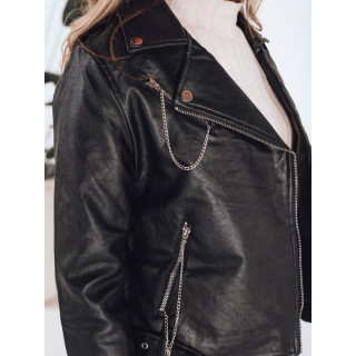 Fekete női bőrdzseki TY5200