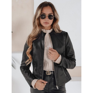 Fekete női bőrdzseki TY5201