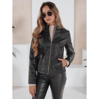 Fekete női bőrdzseki TY5201