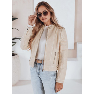 Női bőrdzseki bézs színben TY5226