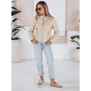 Női bőrdzseki bézs színben TY5226
