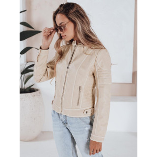 Női bőrdzseki bézs színben TY5226