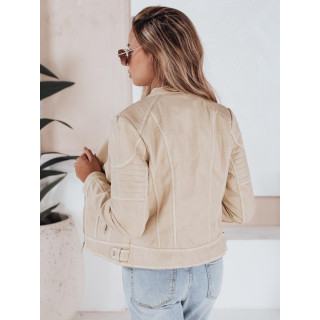 Női bőrdzseki bézs színben TY5226