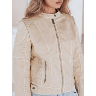 Női bőrdzseki bézs színben TY5226