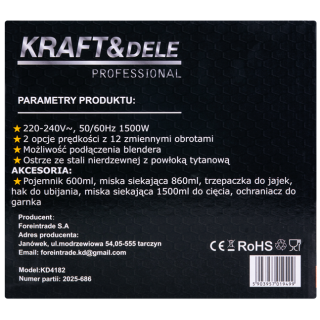 1500 W-os keverőgép + tartozékok KD4182