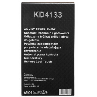 Elektromos kenyérpirító cserélhető betétekkel 1500 W KD4133