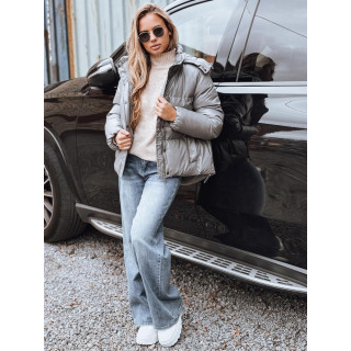 Női sötétszürke steppelt kabát TY5191