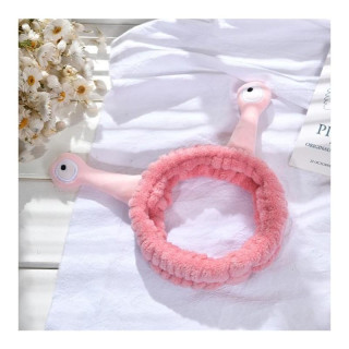 Rózsaszín plüss csiga fejpánt