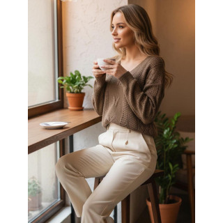 Bézs színű női pulóver MY2404