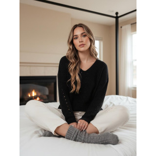 Női fekete pulóver MY2399