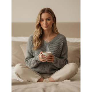 Világos szürke női pulóver MY2387