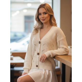 Fehér női pulóver gombokkal MY2422