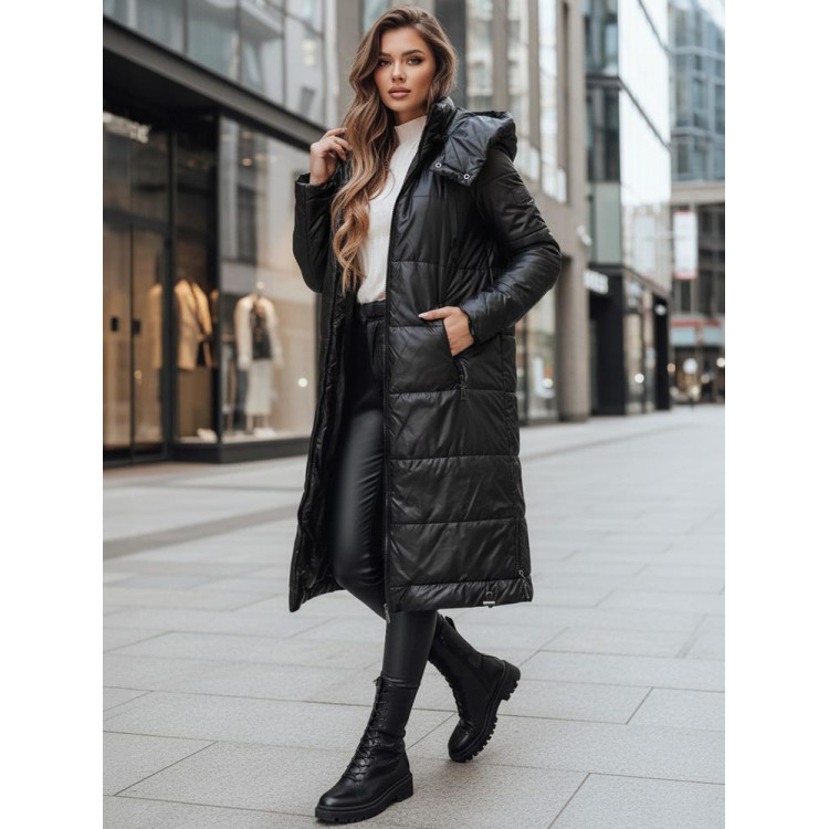 Fekete hosszú női kabát TY5024z