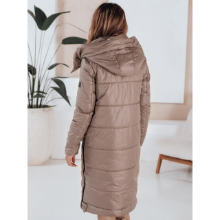 Sötét bézs hosszú női kabát TY5027