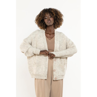 Női gyapjú bézs kardigán