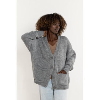 Női szürke gyapjú kardigán