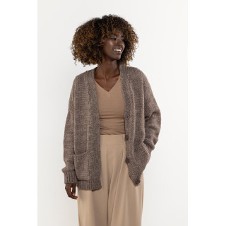 Női sötét bézs gyapjú kardigán