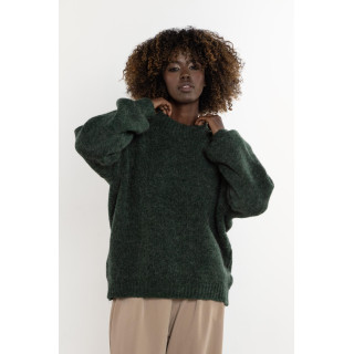 Meleg zöld női pulóver