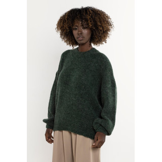 Meleg zöld női pulóver