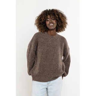 Női sötét bézs színű meleg pulóver