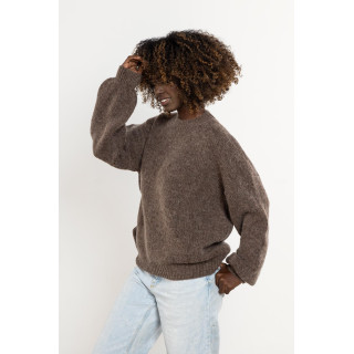 Női sötét bézs színű meleg pulóver