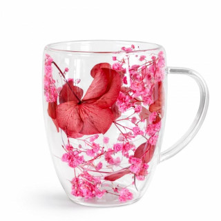 Termoszpohár rózsaszín virágokkal belül - 300 ml