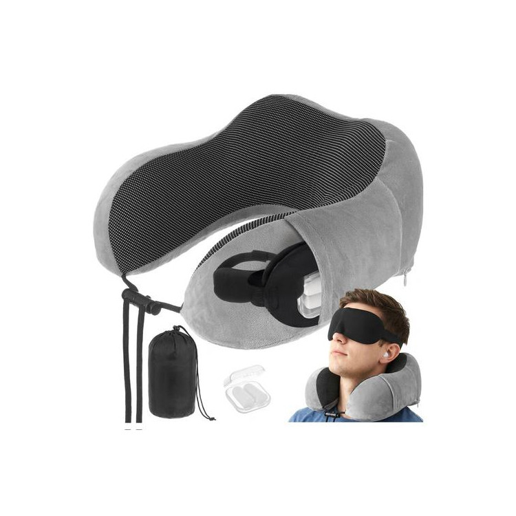 Utazó nyakpárna + szemmaszk és füldugók