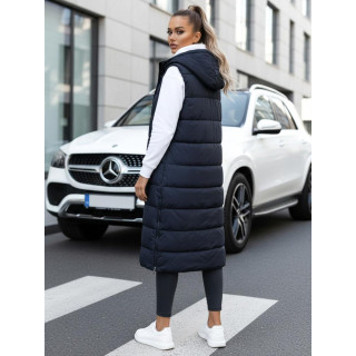 Hosszú, sötétkék női mellény TY5252