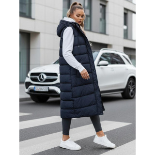 Hosszú, sötétkék női mellény TY5252