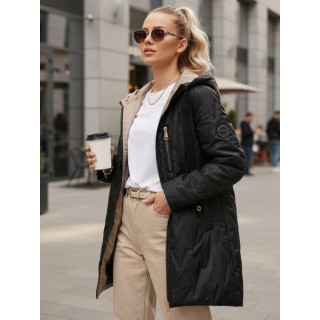 Női fekete átmeneti kabát TY5562