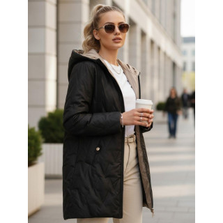 Női fekete átmeneti kabát TY5562