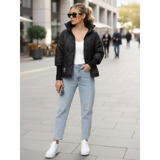 Női fekete átmeneti kabát TY5542