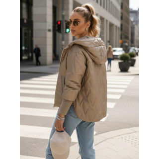 Bézs színű, steppelt női kabát TY5561